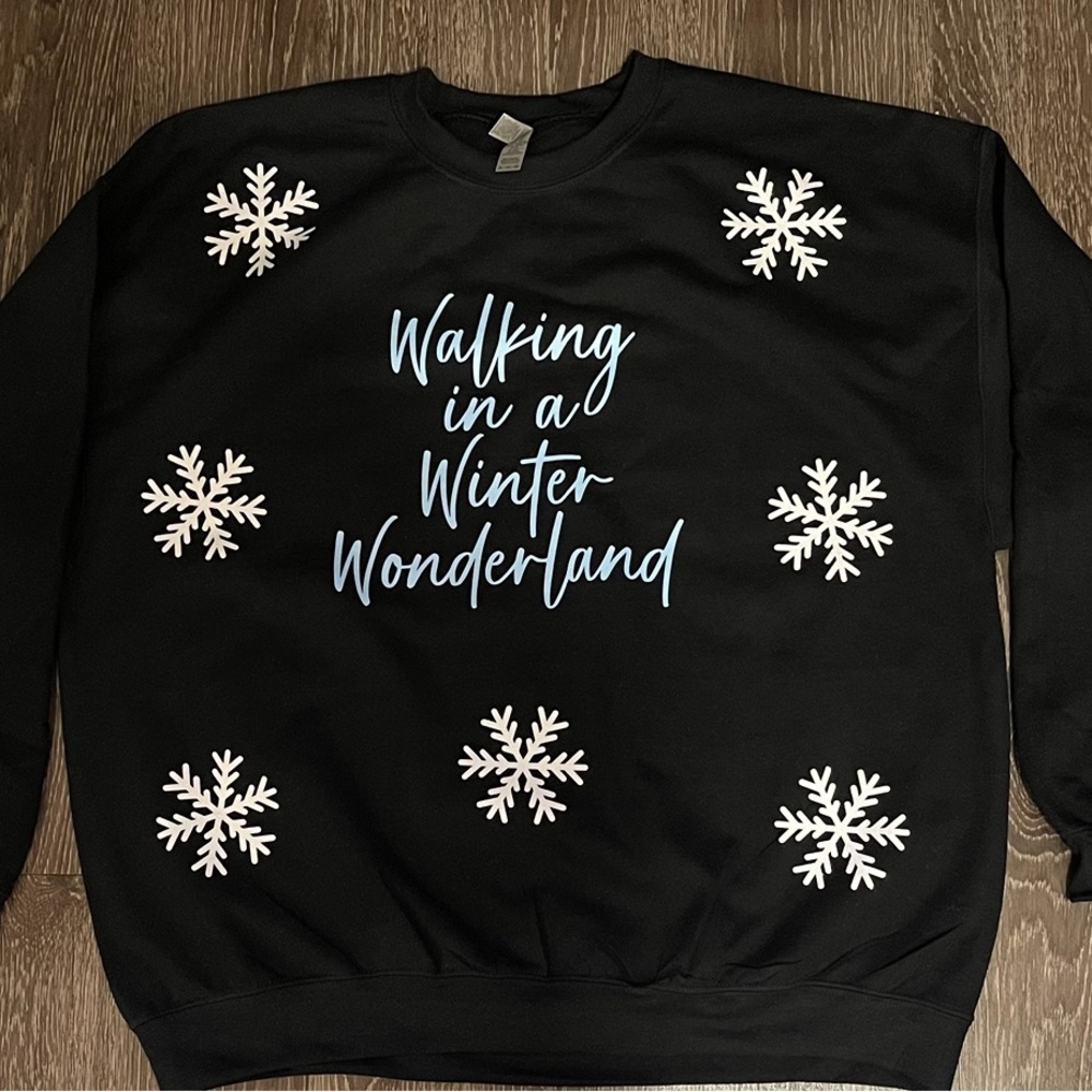 Walking in a winter wonderland fleece crewneck